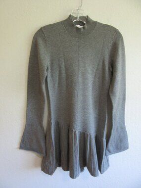 MESHKI Gray M Asymmetrical Knit Dress